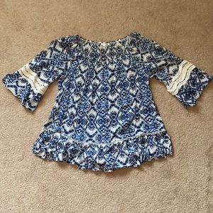 Off the shoulder, Fever, blue, half sleeve blouse